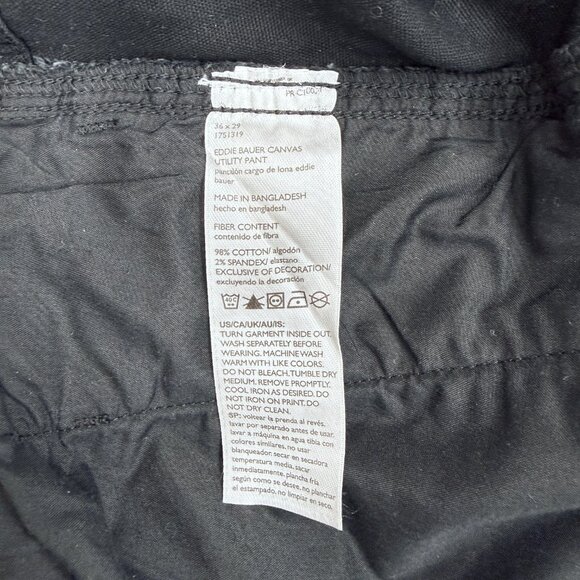 Eddie Bauer Men’s Canvas Utility Stretch Pants, Black, Size 36x29 - Picture 11 of 13